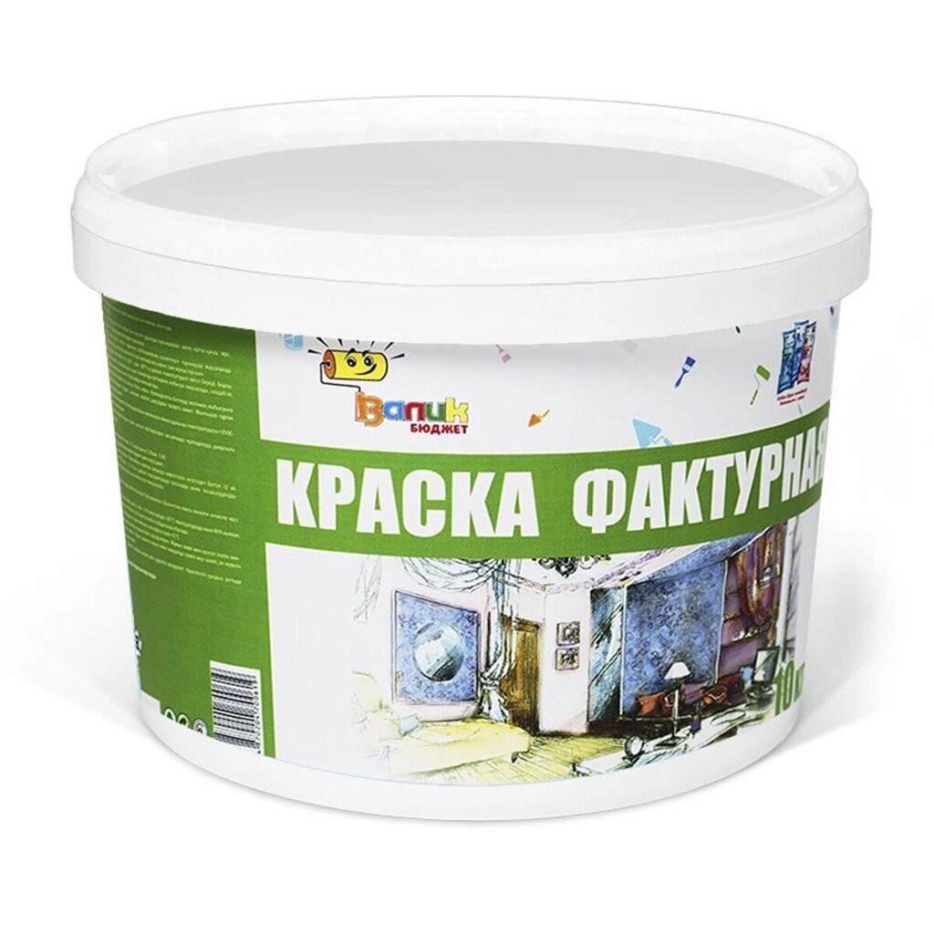 Краска Kaizer структурная для внутренних и фасадных работ Texture ТМ Валик 25 кг, в/э mix (База А;C) от компании ИП Фомичев - фото 1
