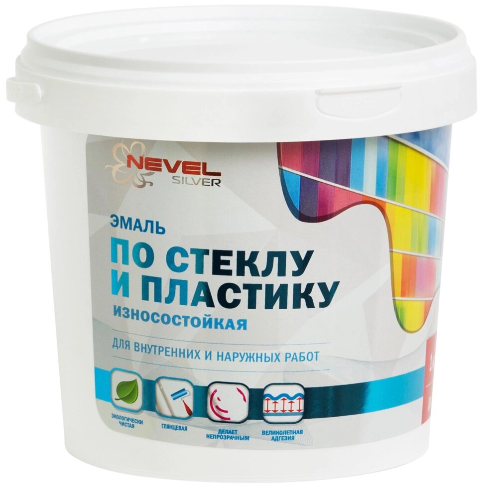 Краска по стеклу и пластику Nevel Silver, 1 кг от компании ИП Фомичев - фото 1