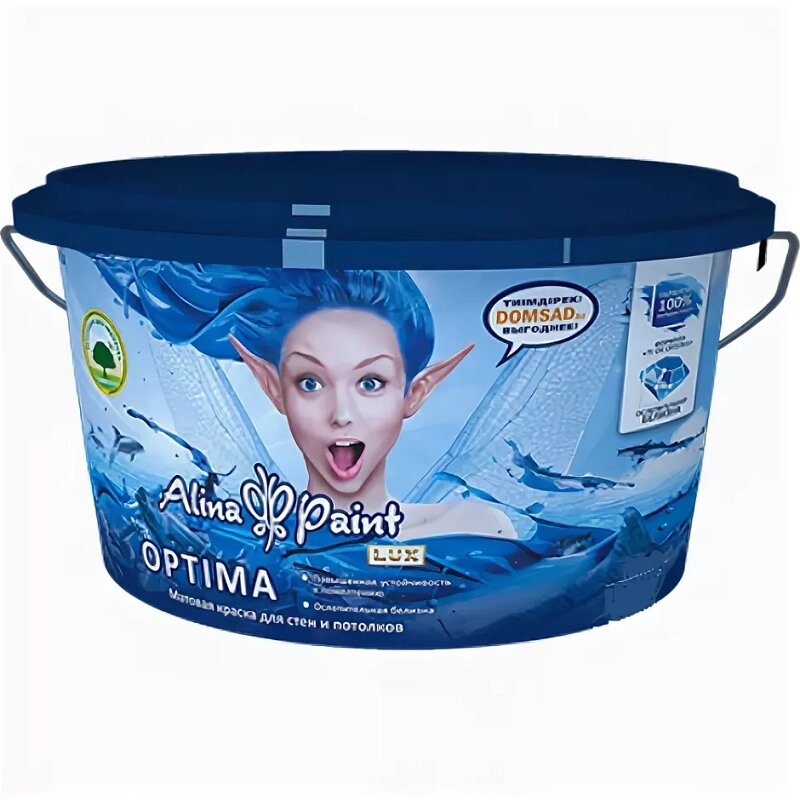 Краска водоэмульсионная, Alina Paint OPTIMA, 25 кг (интерьерная, супербелая, всесезонная) от компании ИП Фомичев - фото 1