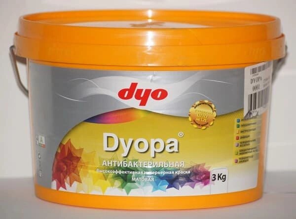 Краска водоэмульсионная DYOPA матовая белая, 7,5л (10кг) от компании ИП Фомичев - фото 1