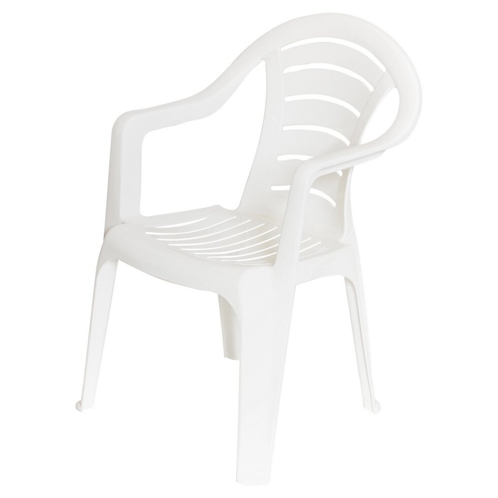 Кресло садовое 40х39х79 см пластик белый (оттенок в ассортименте) от компании ИП Фомичев - фото 1
