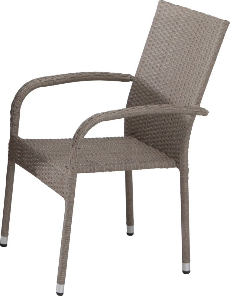 Кресло садовое 560x940x640 мм, металл/полиротанг, цвет бежевый от компании ИП Фомичев - фото 1