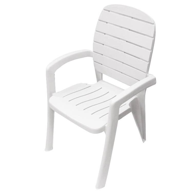 Кресло садовое Элластик-Пласт Прованс 600x580x915 мм пластик белый от компании ИП Фомичев - фото 1