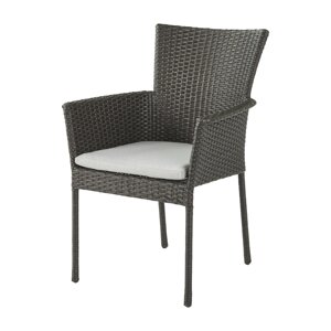 Кресло садовое Naterial Noa Fix с подушкой 61.5x86x61.5 см искусственный ротанг светло-серый