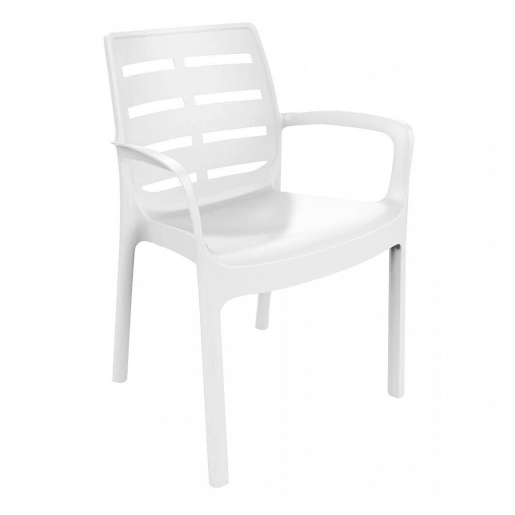 Кресло садовое пластиковое BORNEO 60х54х82 см белое 042980630 К от компании ИП Фомичев - фото 1