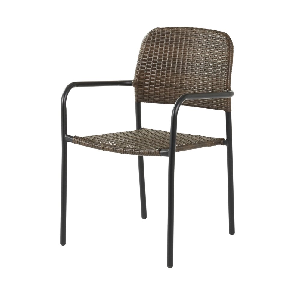 Кресло садовое Zena Fix 55x84.5x60 см, искусственный ротанг, цвет тёмно-коричневый от компании ИП Фомичев - фото 1