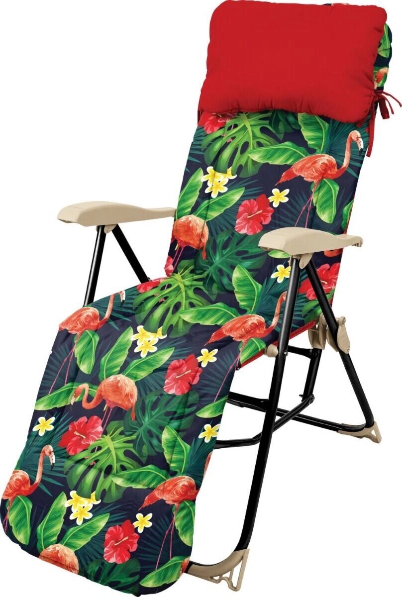 Кресло-шезлонг Nika принт с фламинго HHK5/F от компании ИП Фомичев - фото 1