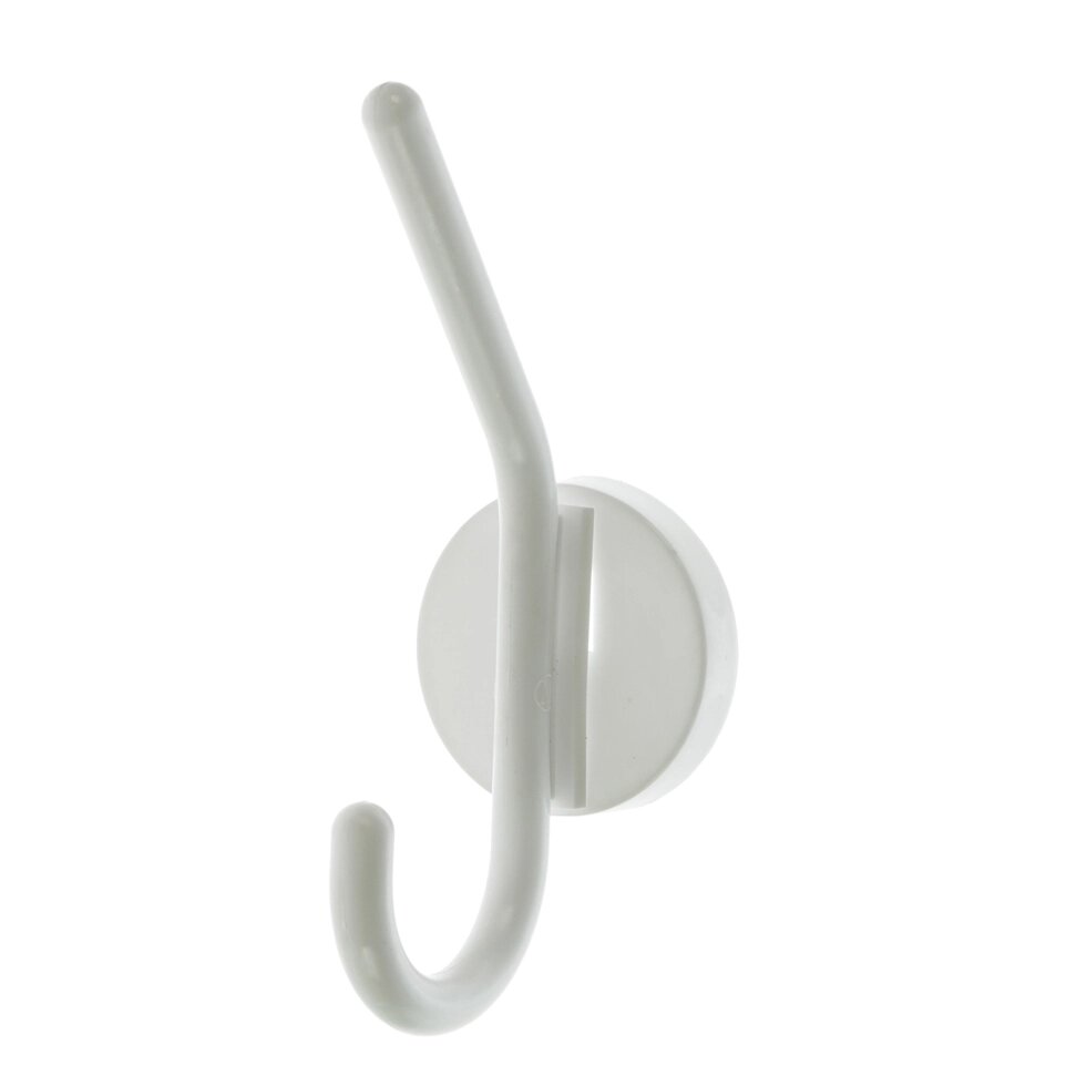 Крючок-вешалка однорожковый, пластик, цвет белый от компании ИП Фомичев - фото 1