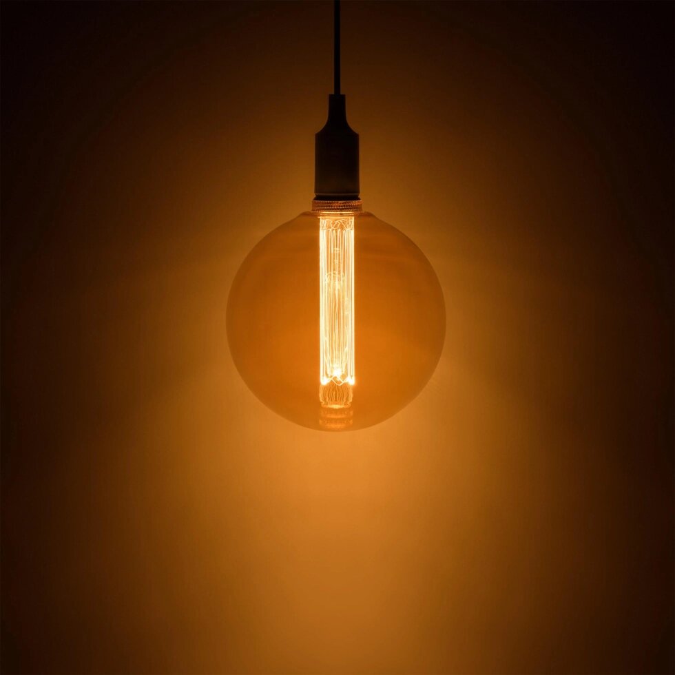 Лампа большая светодиодная филаментная Gauss Vintage E27 230 В 4 Вт шар 220 лм свет янтарный, диаметр 20 см от компании ИП Фомичев - фото 1