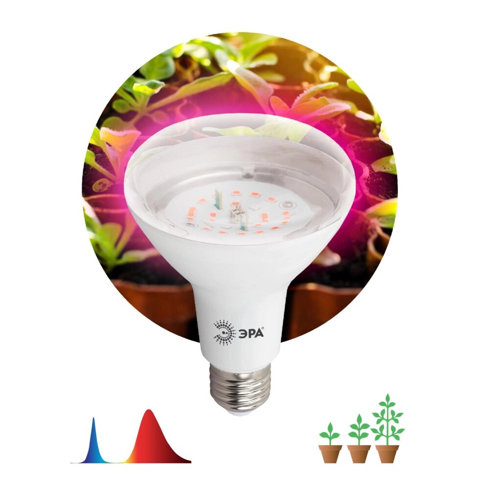 Лампа для растений 16W E27, гриб, красно-синий спектр, фиолетовый свет свечения от компании ИП Фомичев - фото 1