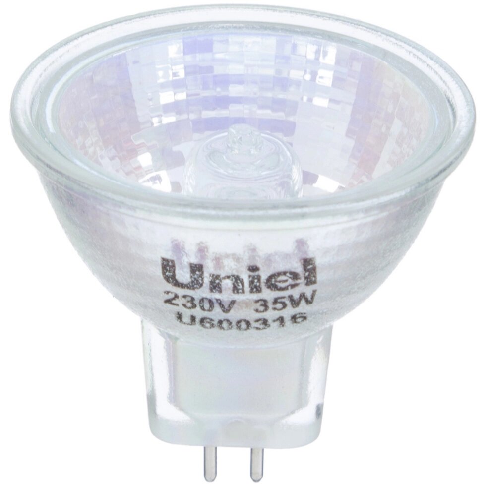 Лампа галогенная Uniel GU5.3 35 Вт свет тёплый белый от компании TOO RT UNIVERSAL GROUP - фото 1