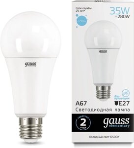 Лампа GAUSS LED elementary A67 35W E27 2790lm 6500K 70235
