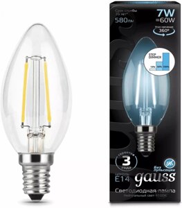 Лампа Gauss LED Filament Свеча E14 7W 580Lm 4100K 103801207