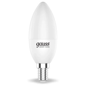Лампа Gauss Smart Home С37 5W 470lm 2700-6500К Е14 RGBW+изм. цвет. темп. диммирование LED 1190112