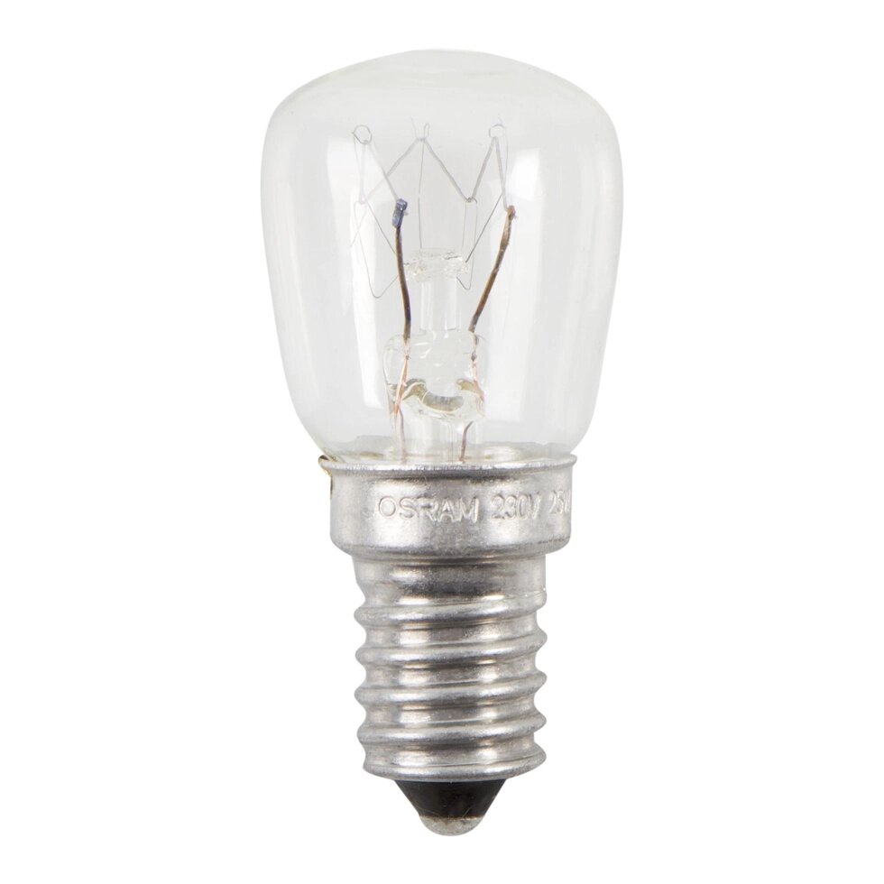 Лампа накаливания для холодильника Osram трубчатая T26/57 E14 25 Вт свет тёплый белый от компании ИП Фомичев - фото 1
