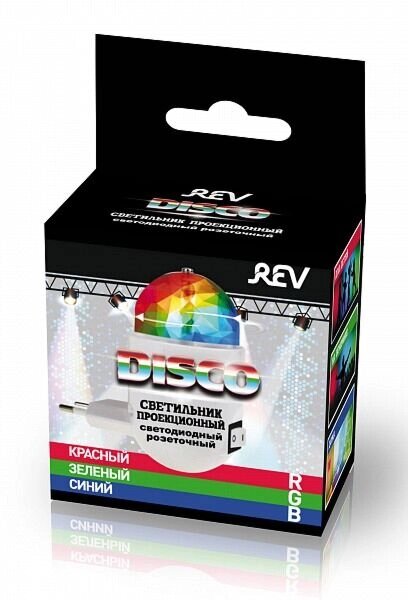 Лампа Rev сд настольный светильник DISCO RGB 3W, шнур питания в комплекте (32455 3) от компании ИП Фомичев - фото 1