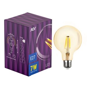 Лампа сд VINTAGE Filament шар G95E27 7W, 2700K, DECO Premium, теплый свет, REV 32434 8