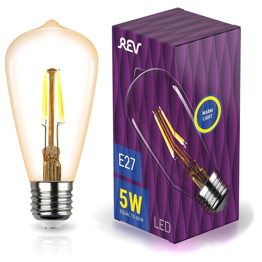 Лампа сд VINTAGE Filament ST64E27 5W, 2700K, DECO Premium, теплый свет, REV 32435 5 от компании ИП Фомичев - фото 1