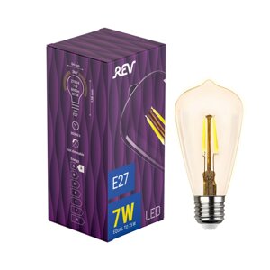 Лампа сд vintage filament ST64E27 7W, 2700K, DECO premium, теплый свет, REV 32436 2