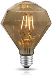 Лампа сд vintage GOLD filament колба "бриллиант" E27 5W, 2200K, DECO premium, теплый свет 32450 8