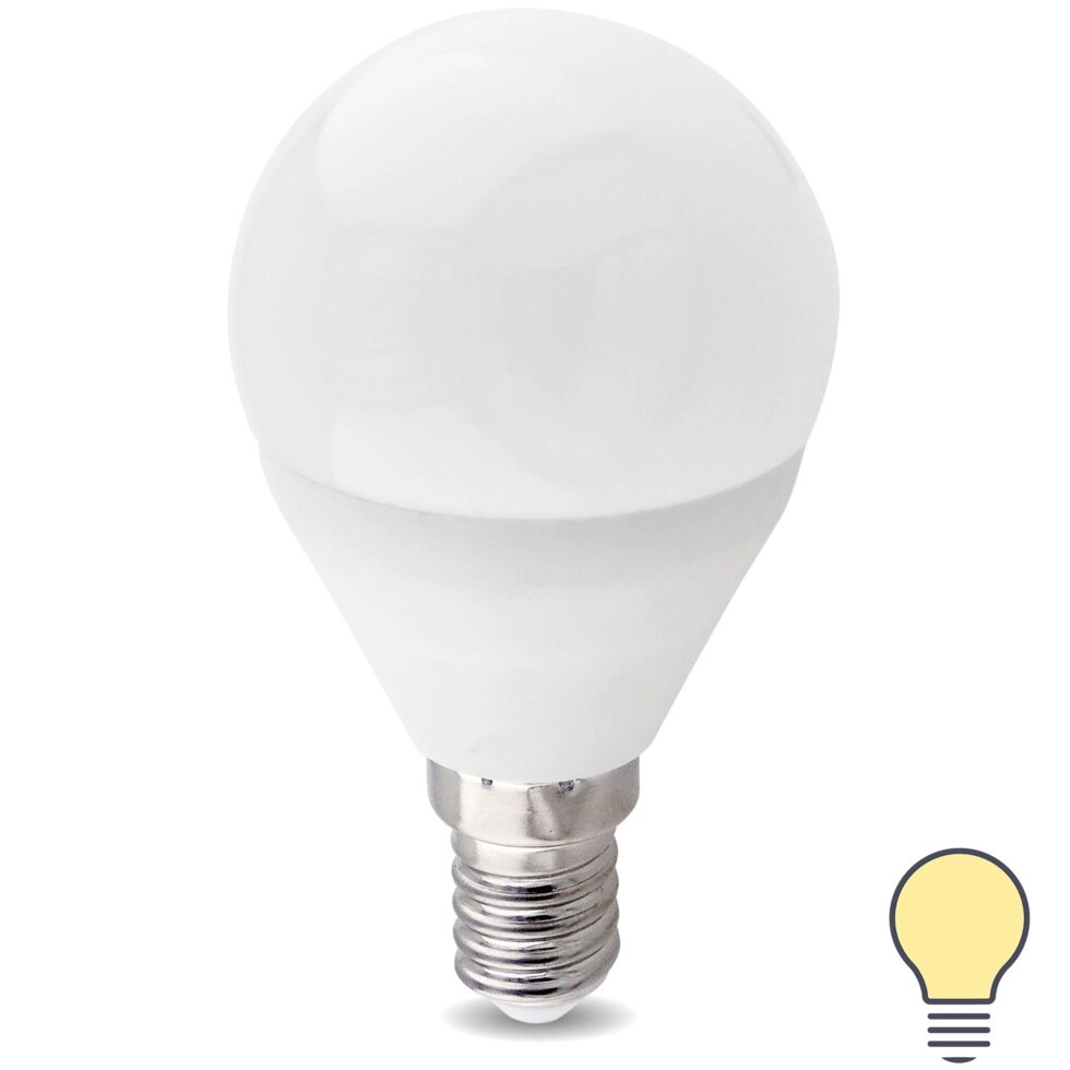 Лампа светодиодная E14 220-240 В 8 Вт шар матовая 750 лм теплый белый свет от компании ИП Фомичев - фото 1