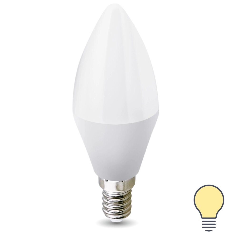 Лампа светодиодная E14 220-240 В 8 Вт свеча матовая 750 лм теплый белый свет от компании ИП Фомичев - фото 1