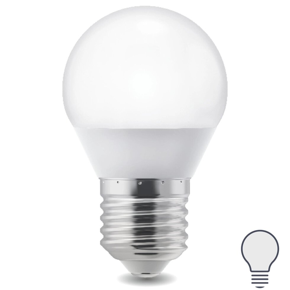 Лампа светодиодная E27 220-240 В 5 Вт шар матовая 400 лм нейтральный белый свет от компании ИП Фомичев - фото 1