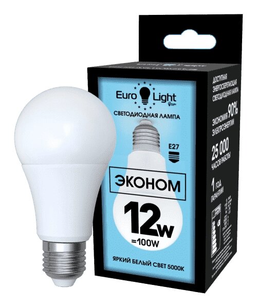 Лампа светодиодная Eurolight ELEC-501-A60-12-5K-E27-FR от компании ИП Фомичев - фото 1