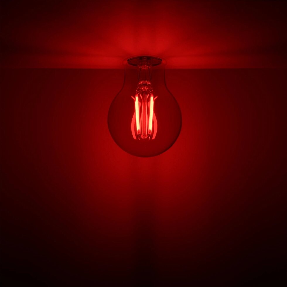 Лампа светодиодная Gauss E27 170-240 В 4 Вт груша тонированная 220 лм красный свет от компании ИП Фомичев - фото 1