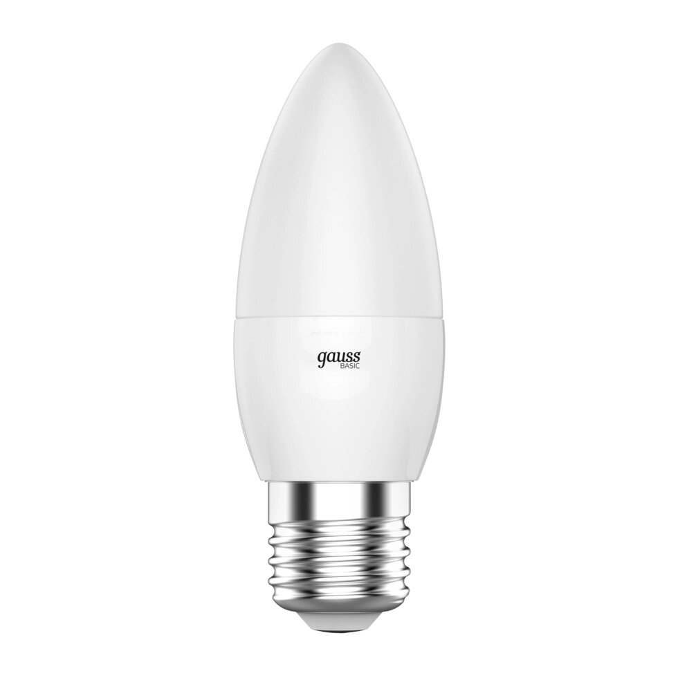 Лампа светодиодная Gauss E27 170-240 В 5.5 Вт свеча матовая 470 лм, нейтральный белый свет от компании ИП Фомичев - фото 1