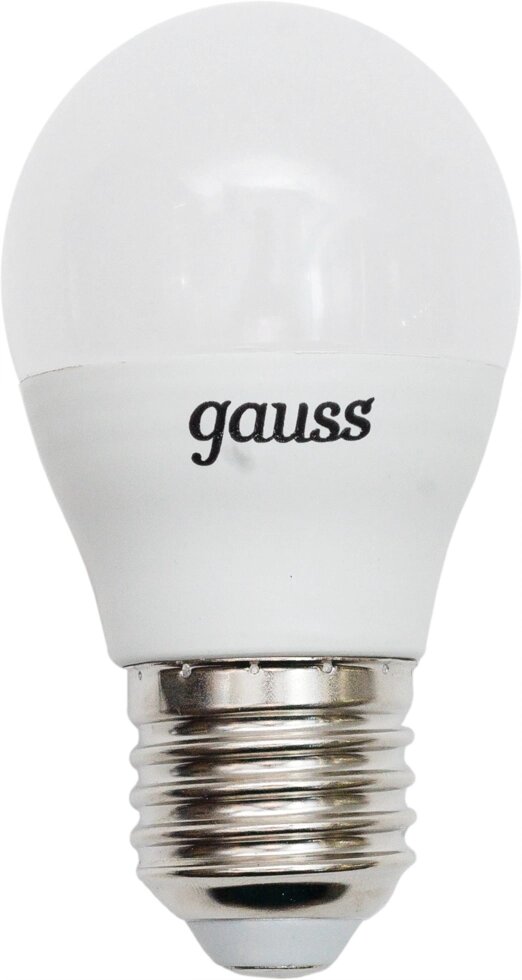 Лампа светодиодная Gauss E27 220-240 В 6 Вт шар матовый 440 лм, регулируемый цвет света RGBW от компании ИП Фомичев - фото 1