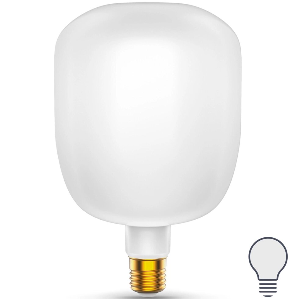 Лампа светодиодная Gauss Filament Milky V140 Е27 9 Вт 890 Лм нейтральный белый свет от компании ИП Фомичев - фото 1