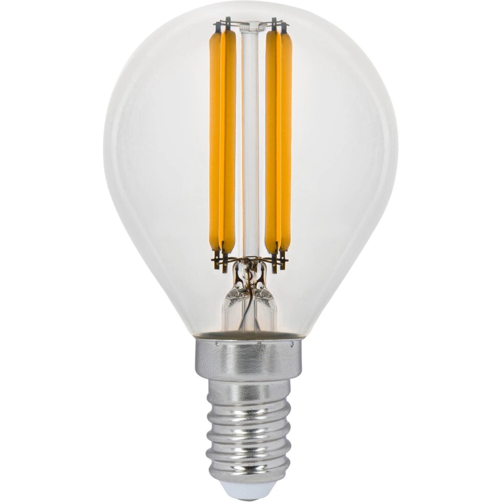 Лампа светодиодная Gauss LED Filament E14 11 Вт шар прозрачный 720 лм, тёплый белый свет от компании ИП Фомичев - фото 1