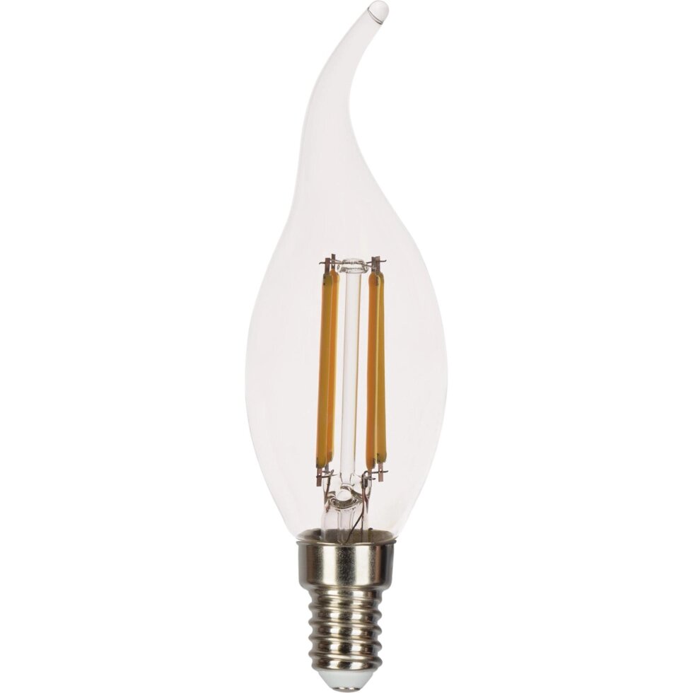 Лампа светодиодная Gauss LED Filament E14 11 Вт свеча на ветру прозрачная 720 лм, тёплый белый свет от компании ИП Фомичев - фото 1