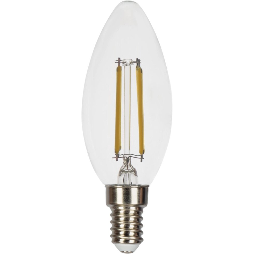 Лампа светодиодная Gauss LED Filament E14 11 Вт свеча прозрачная 720 лм, тёплый белый свет от компании ИП Фомичев - фото 1