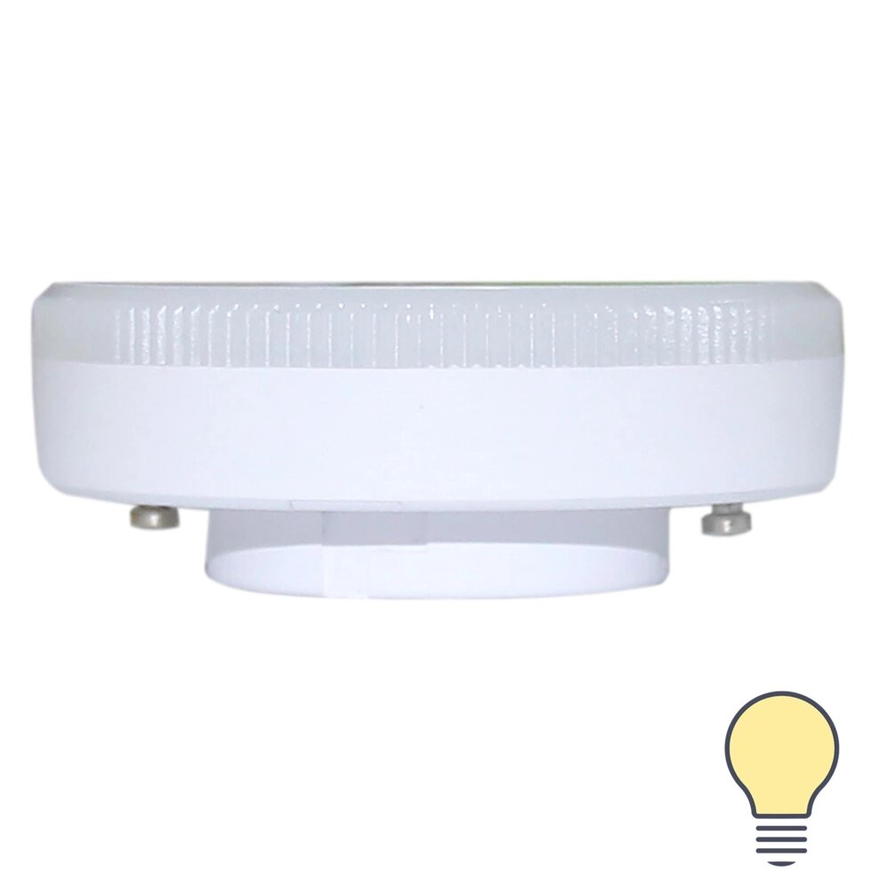 Лампа светодиодная GX53 220-240 В 6 Вт круг матовая 500 лм теплый белый свет от компании ИП Фомичев - фото 1