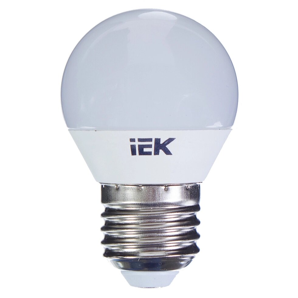 Лампа светодиодная IEK «Шар» G45, E27, 7 Вт, 230 В, 3000 К, свет тёплый белый от компании ИП Фомичев - фото 1