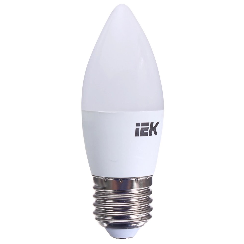 Лампа светодиодная IEK свеча Е27 7 Вт 3000 К свет тёплый белый от компании ИП Фомичев - фото 1