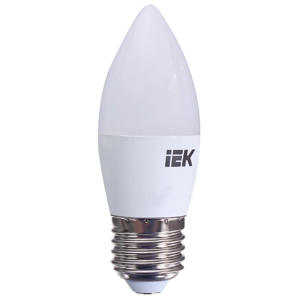 Лампа светодиодная IEK свеча Е27 7 Вт 4000 К свет холодный белый от компании ИП Фомичев - фото 1