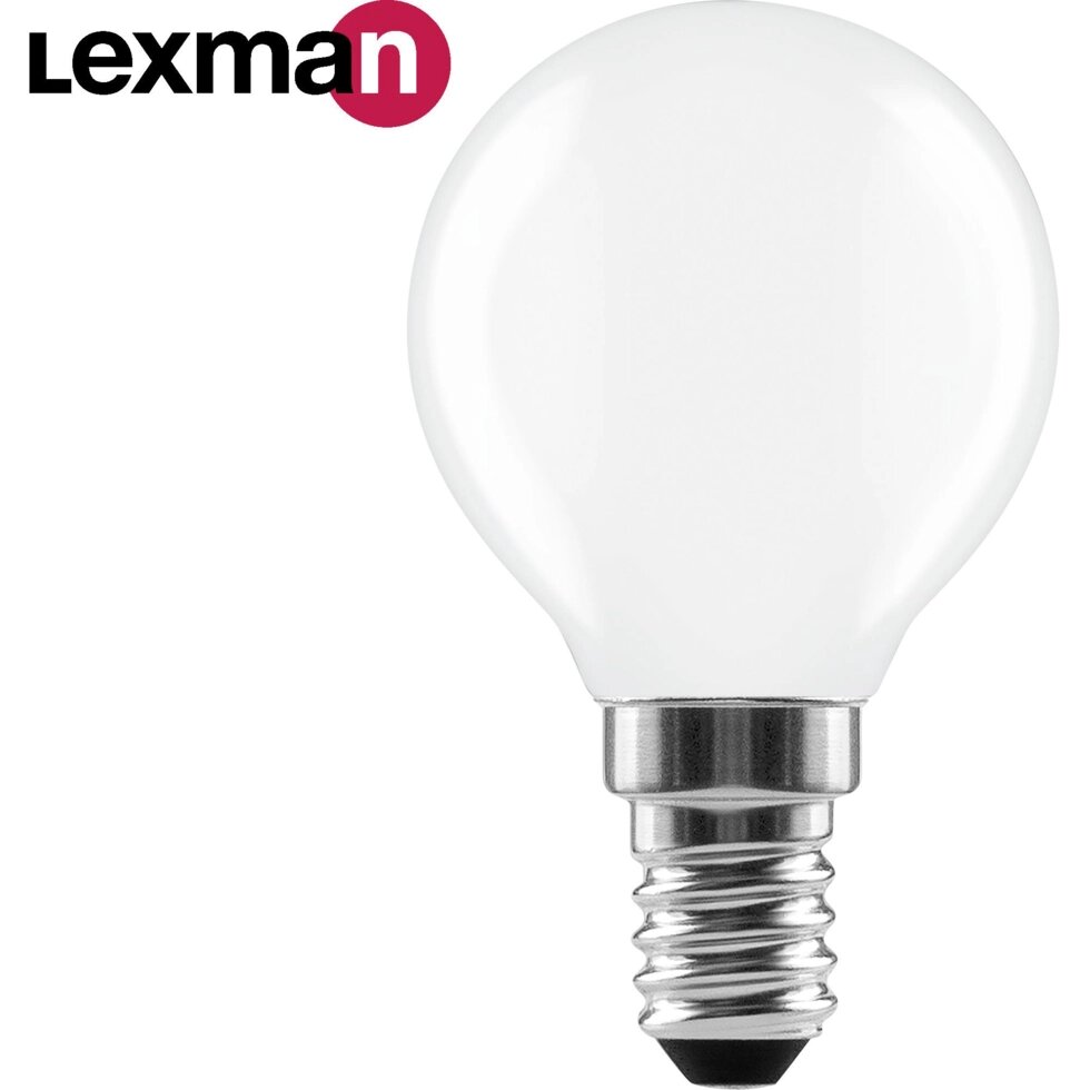 Лампа светодиодная Lexman E14 220-240 В 4 Вт шар матовая 400 лм нейтральный белый свет от компании ИП Фомичев - фото 1