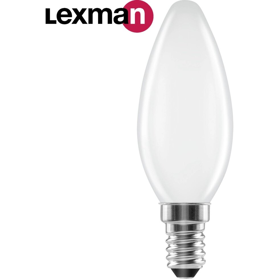 Лампа светодиодная Lexman E14 220-240 В 4 Вт свеча матовая 400 лм теплый белый свет от компании ИП Фомичев - фото 1