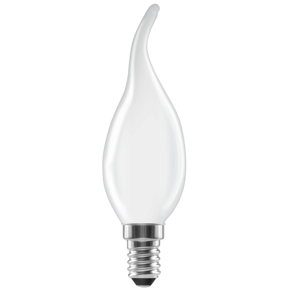 Лампа светодиодная Lexman E14 220-240 В 6 Вт свеча на ветру матовая 750 лм теплый белый свет от компании ИП Фомичев - фото 1