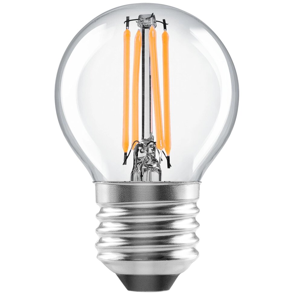 Лампа светодиодная Lexman E27 220-240 В 4 Вт шар прозрачная 500 лм нейтральный белый свет от компании ИП Фомичев - фото 1