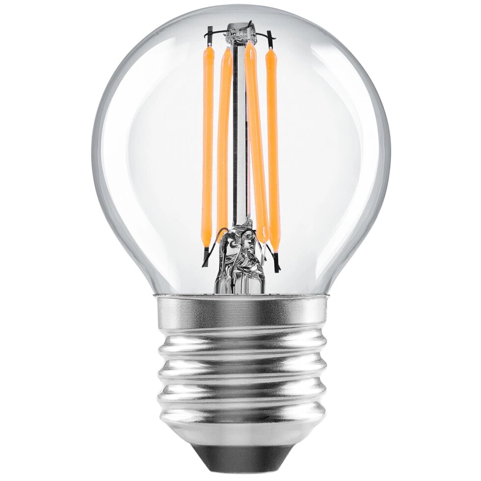 Лампа светодиодная Lexman E27 220-240 В 5 Вт шар прозрачная 600 лм нейтральный белый свет от компании ИП Фомичев - фото 1