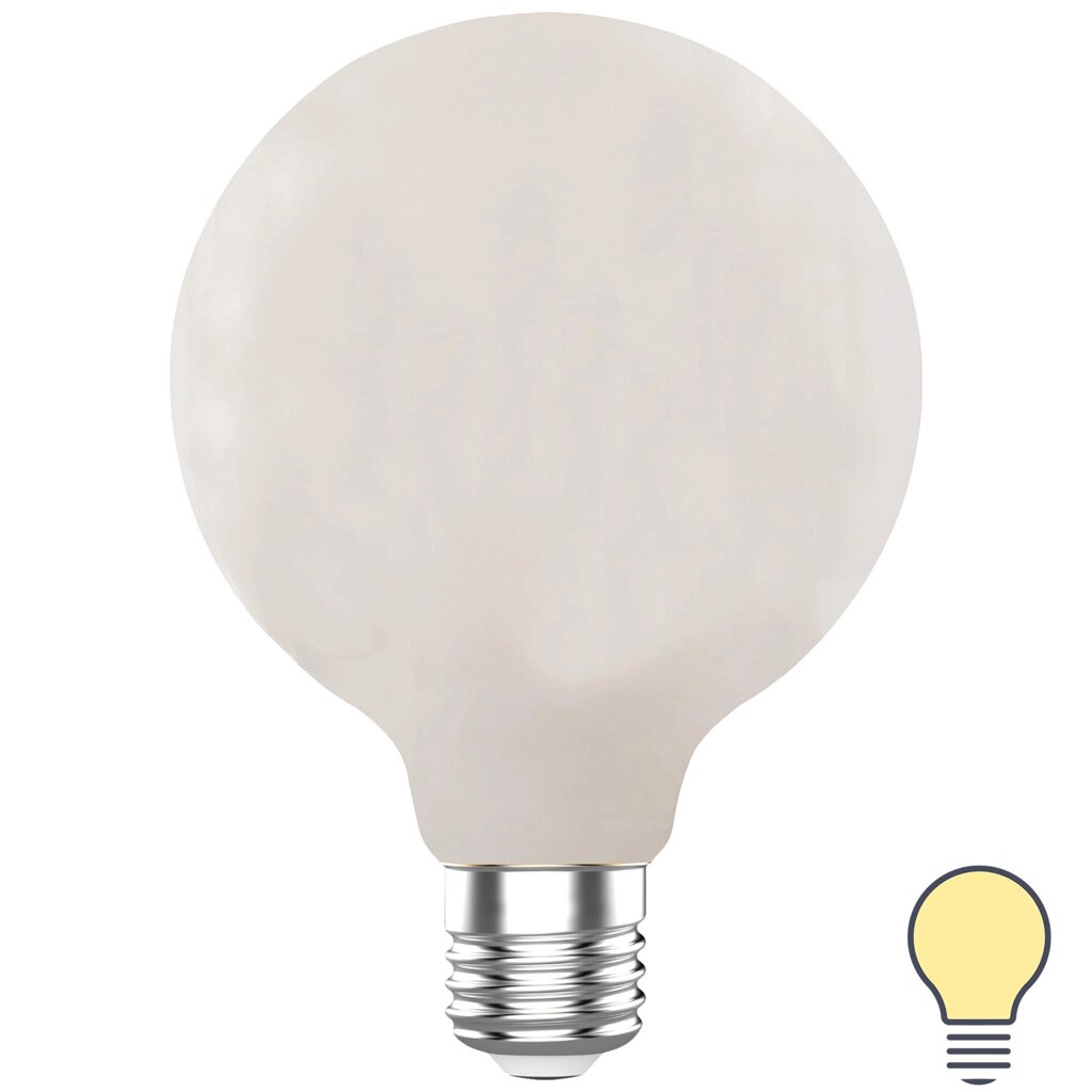 Лампа светодиодная Lexman G120 E27 220-240 В 9 Вт матовая 1055 лм теплый белый свет от компании ИП Фомичев - фото 1