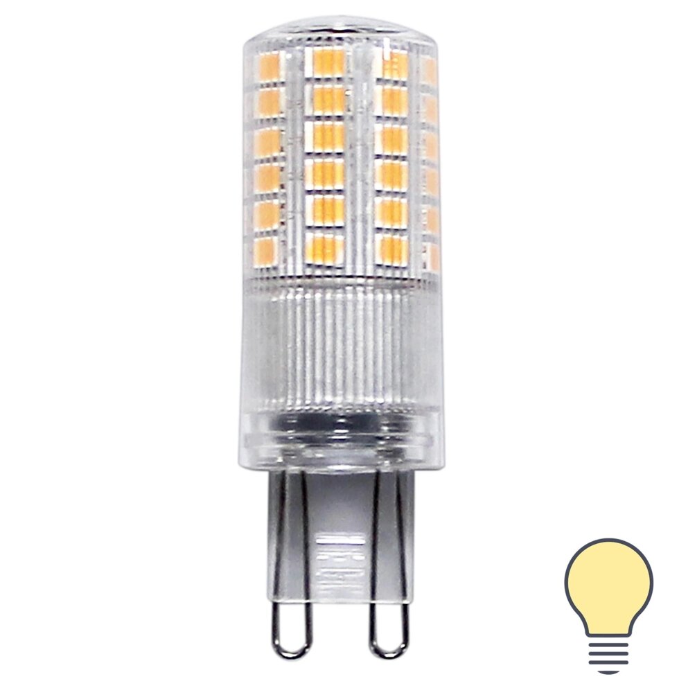 Лампа светодиодная Lexman G9 170-240 В 4 Вт капсула прозрачная 400 лм теплый белый свет от компании ИП Фомичев - фото 1