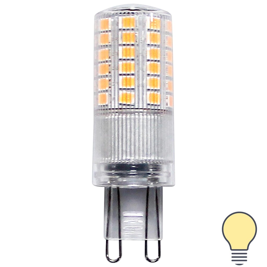 Лампа светодиодная Lexman G9 170-240 В 5 Вт капсула прозрачная 600 лм теплый белый свет от компании ИП Фомичев - фото 1