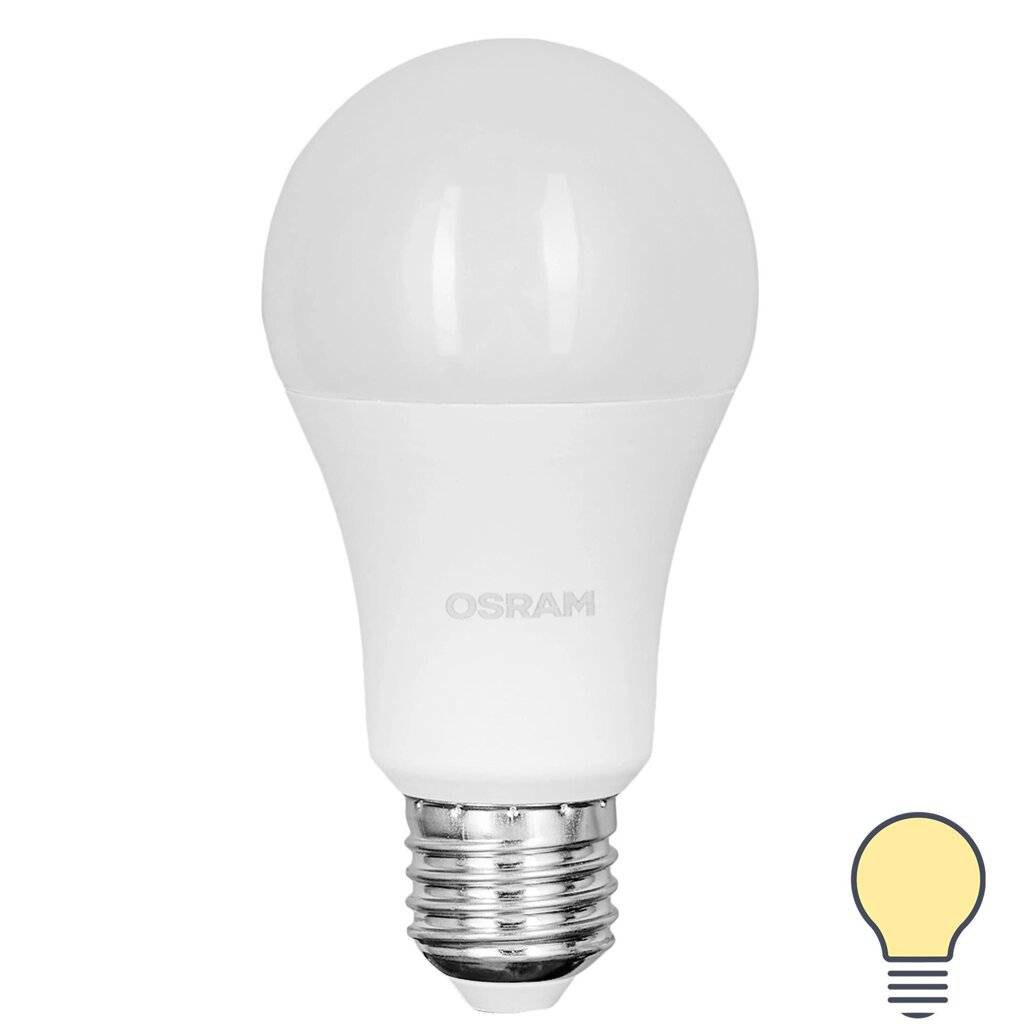 Лампа светодиодная Osram груша 12Вт 1055Лм E27 теплый белый свет от компании ИП Фомичев - фото 1