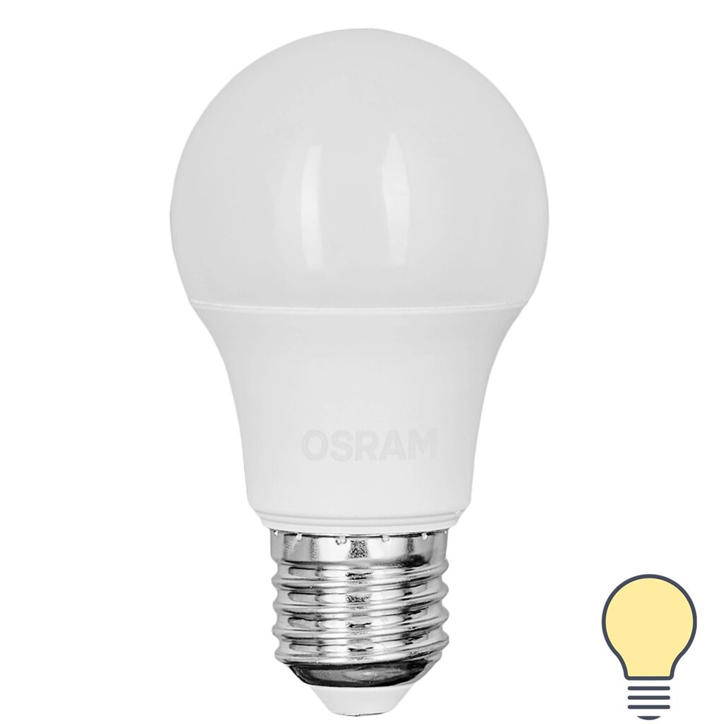 Лампа светодиодная Osram груша 6 Вт 470Лм E27 теплый белый свет от компании ИП Фомичев - фото 1