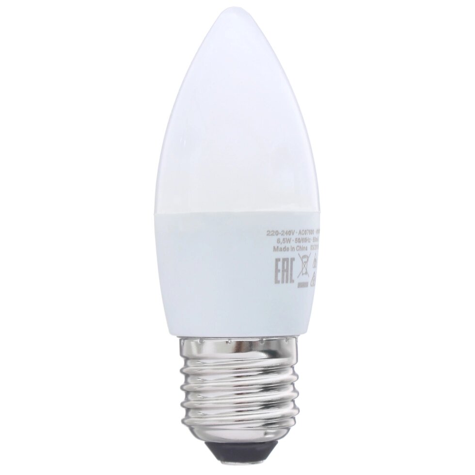 Лампа светодиодная Osram Свеча E27 6.5 Вт 550 Лм свет тёплый белый от компании ИП Фомичев - фото 1